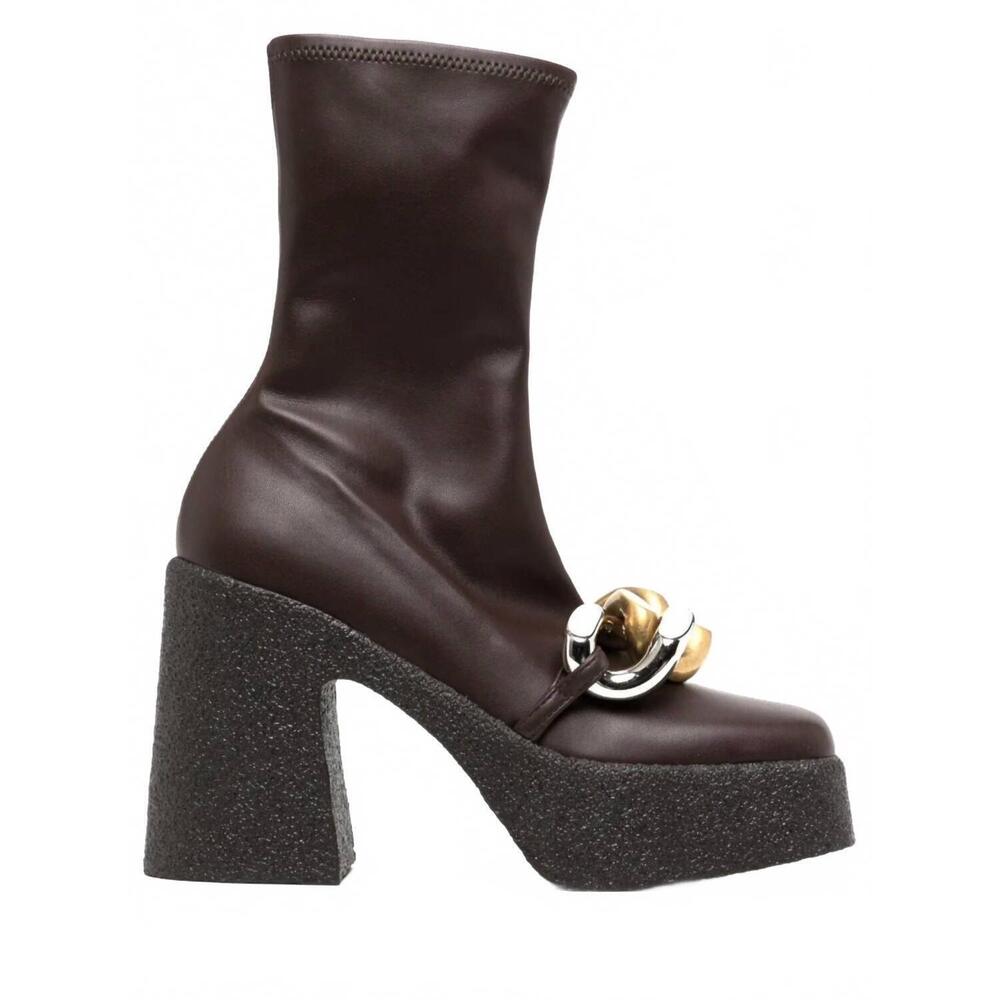NEW STELLA MCCARTNEY women's skyla stretch alter mat boots in chocolate brown